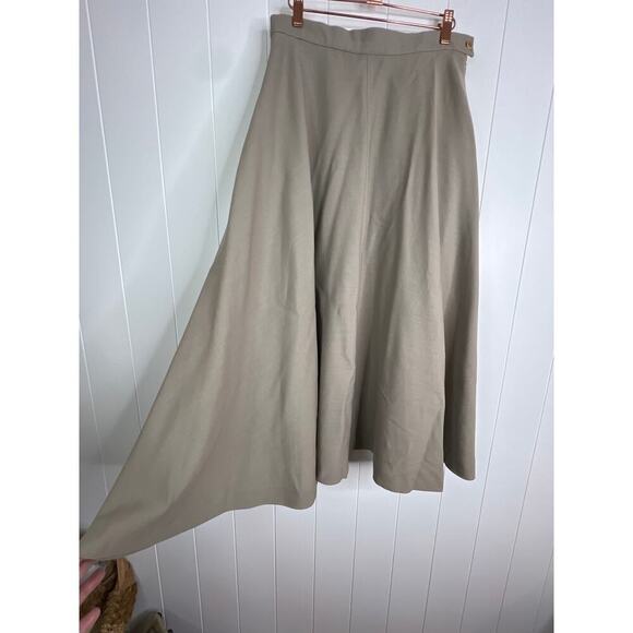 Emporio Armani Taupe A Line Midi Skirt Fully Lined Button/Zip Closure Size 46/S - Picture 3 of 9